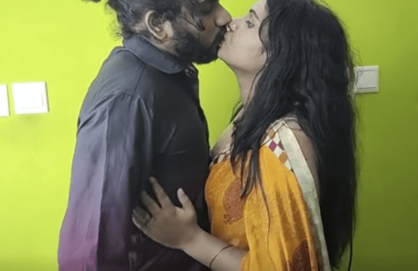 Saree and bra Vaishnavy dominating Sharun Raj kisses on him and remove his shirt