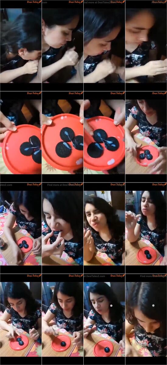 Cute Argentina girl getting BF_s cum on Oreo viral video
